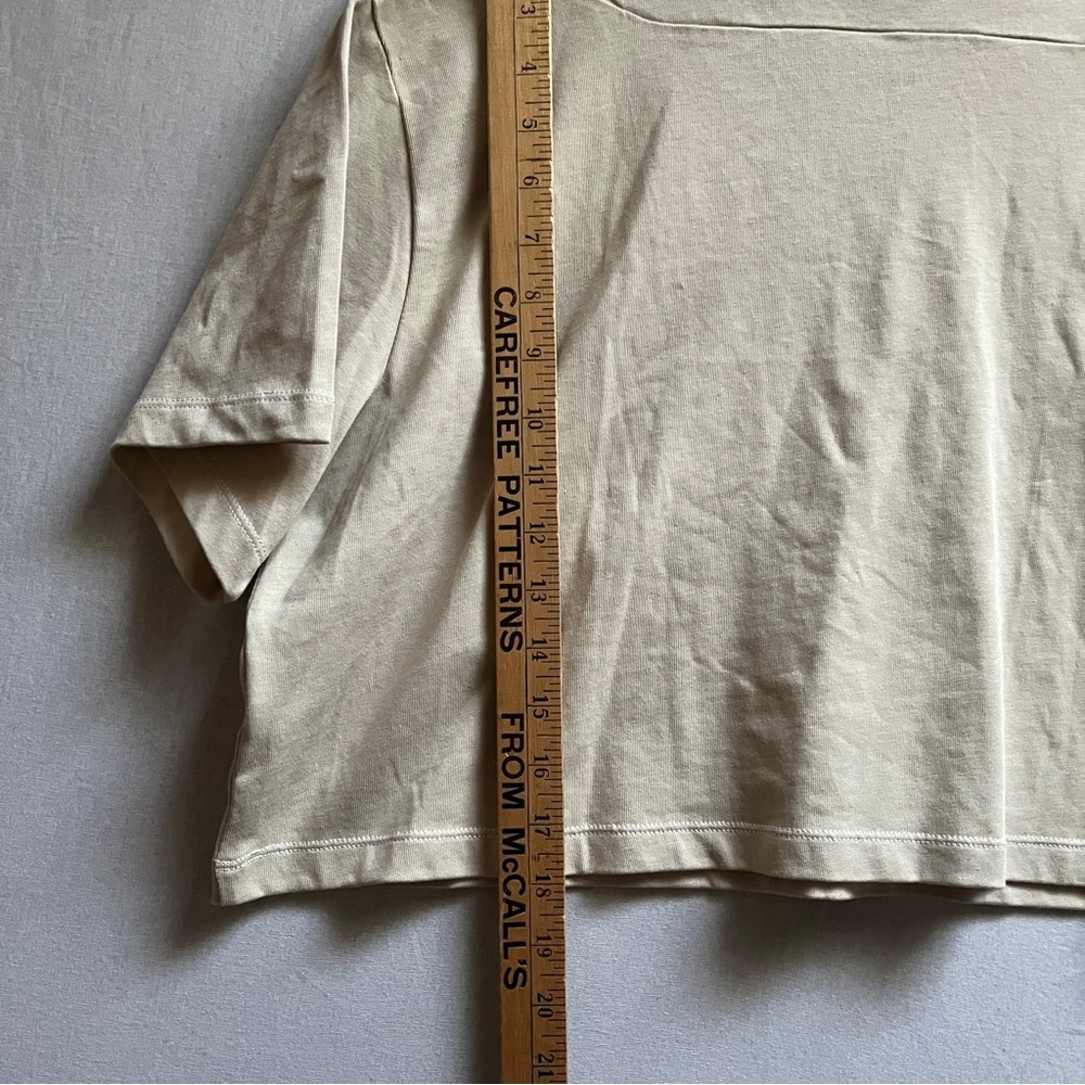 Nike Tan Double Swoosh Cropped T-Shirt Sz XL - Picture 7 of 7